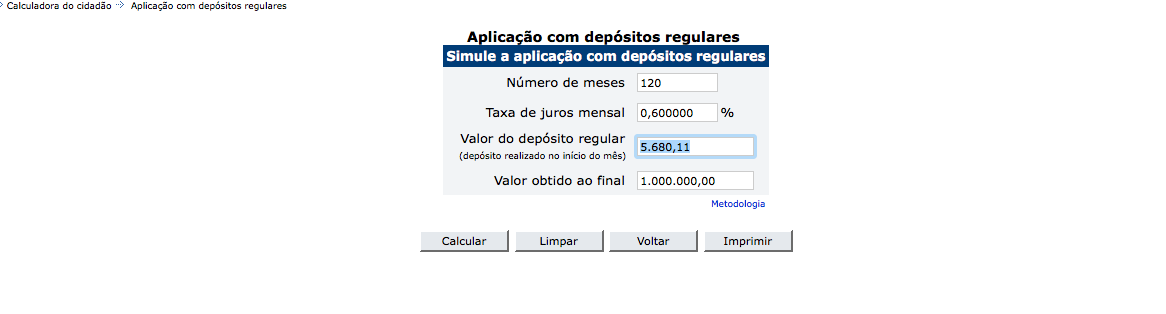 viver de renda calculadora