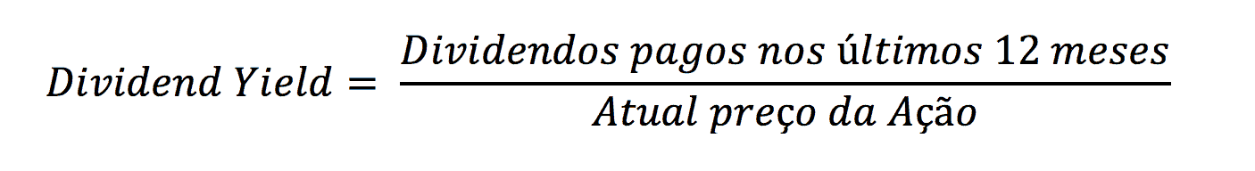 fórmula de cálculo do dividend yield